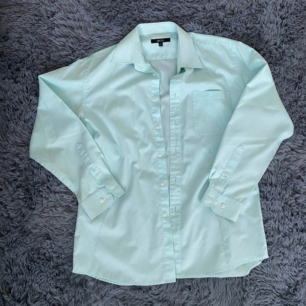 Light green button down